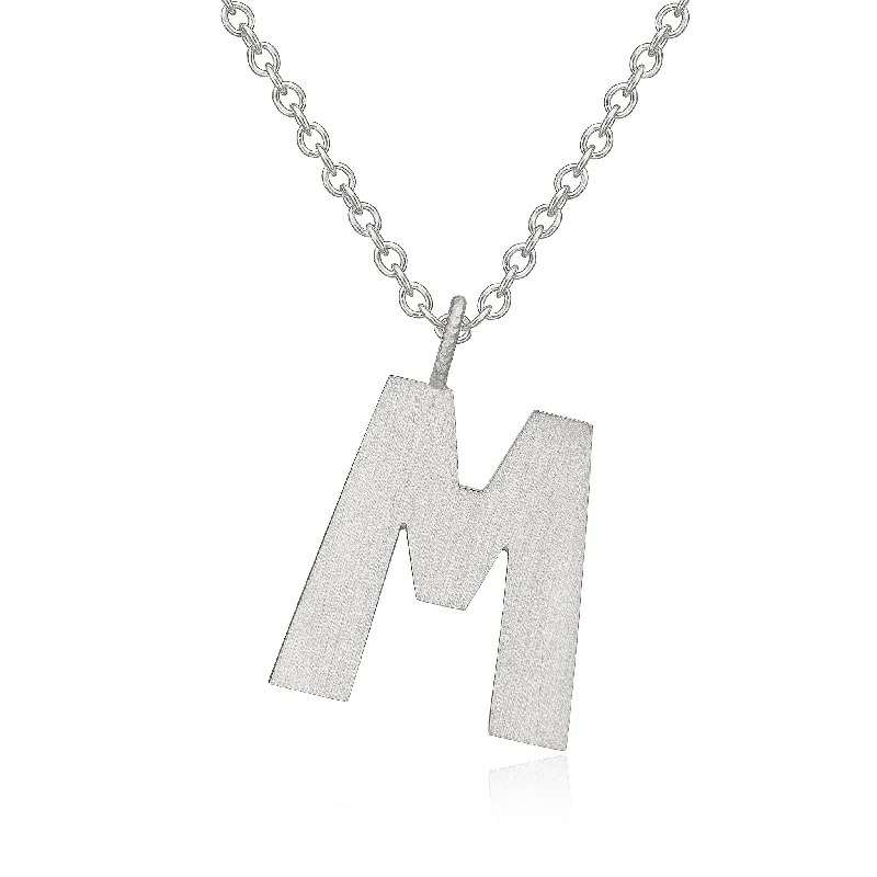 gold pendant necklaces for women -Letter M Silver Necklace