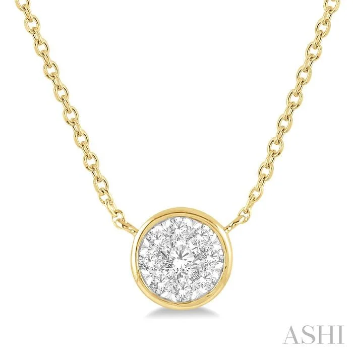 high-end necklaces for women -ROUND SHAPE LOVEBRIGHT ESSENTIAL DIAMOND PENDANT