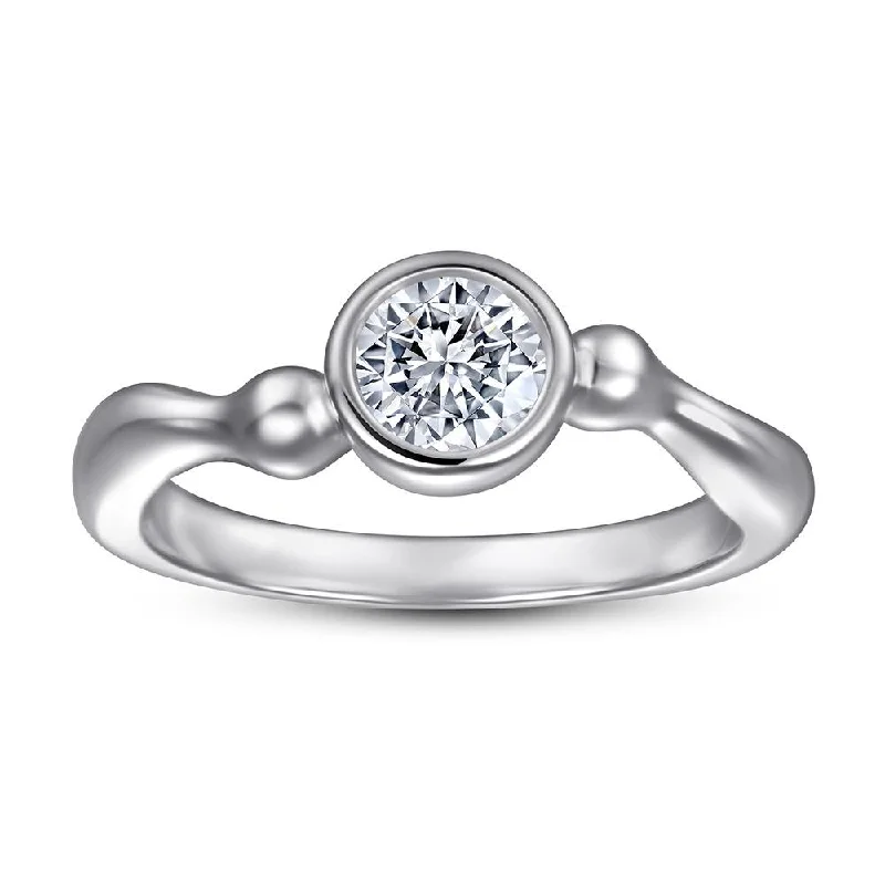 engagement rings for women -Simple Bezel Setting Solitaire Ring