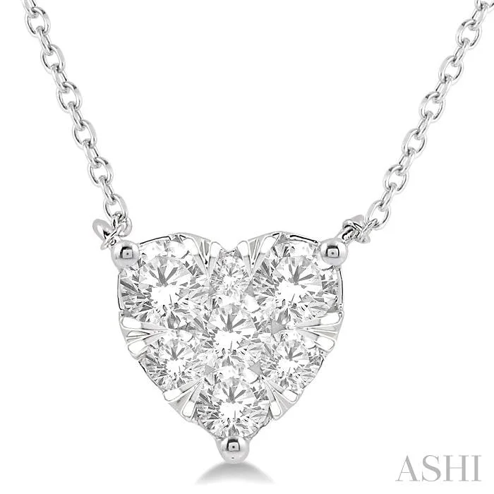 crystal pendant necklaces for women -HEART SHAPE LOVEBRIGHT ESSENTIAL DIAMOND PENDANT