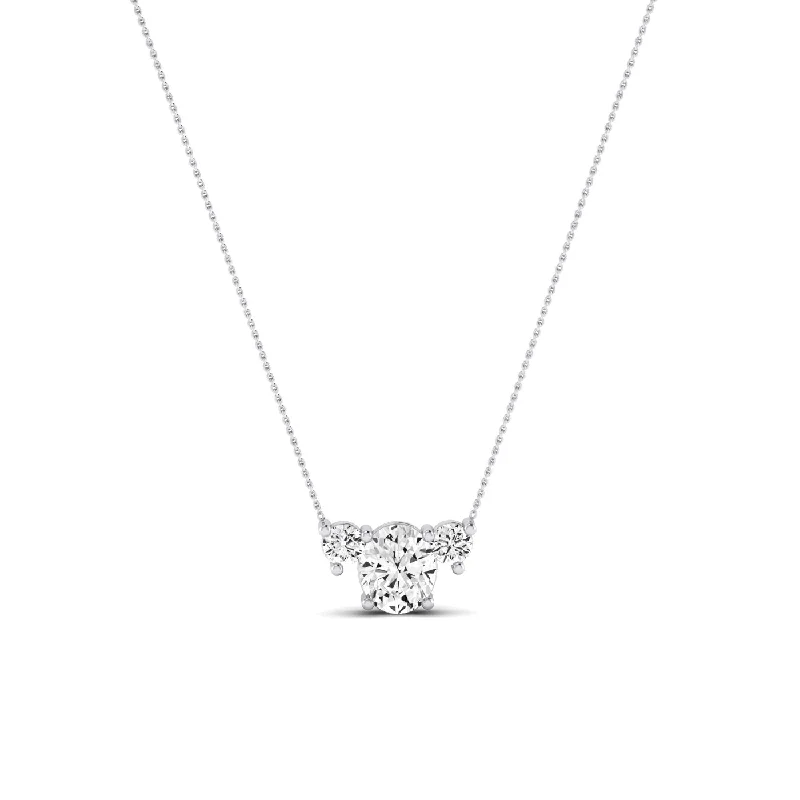 trendy chain necklaces for women -Spirea Oval Cut Moissanite Accented Necklace