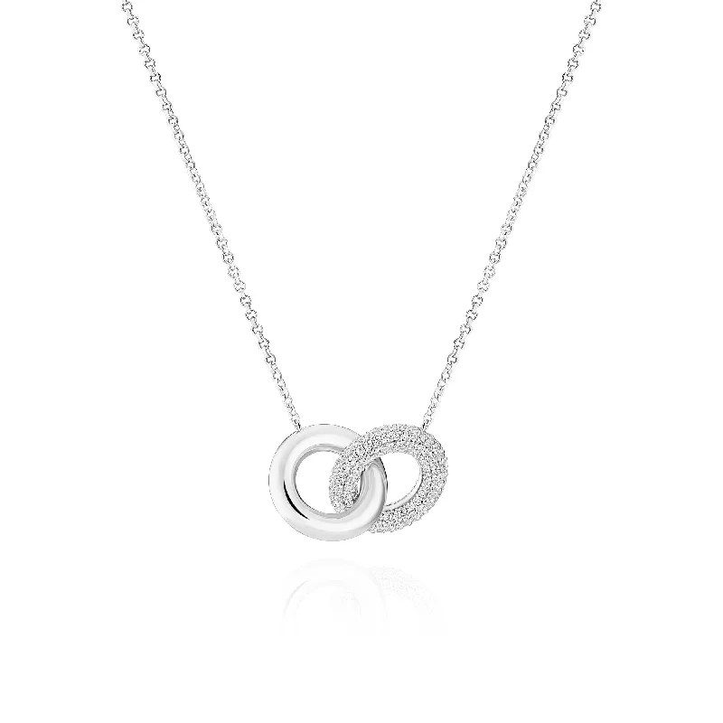 unique gemstone necklaces for women -Carrara Due Piccolo Silver Necklace w. Zirconia