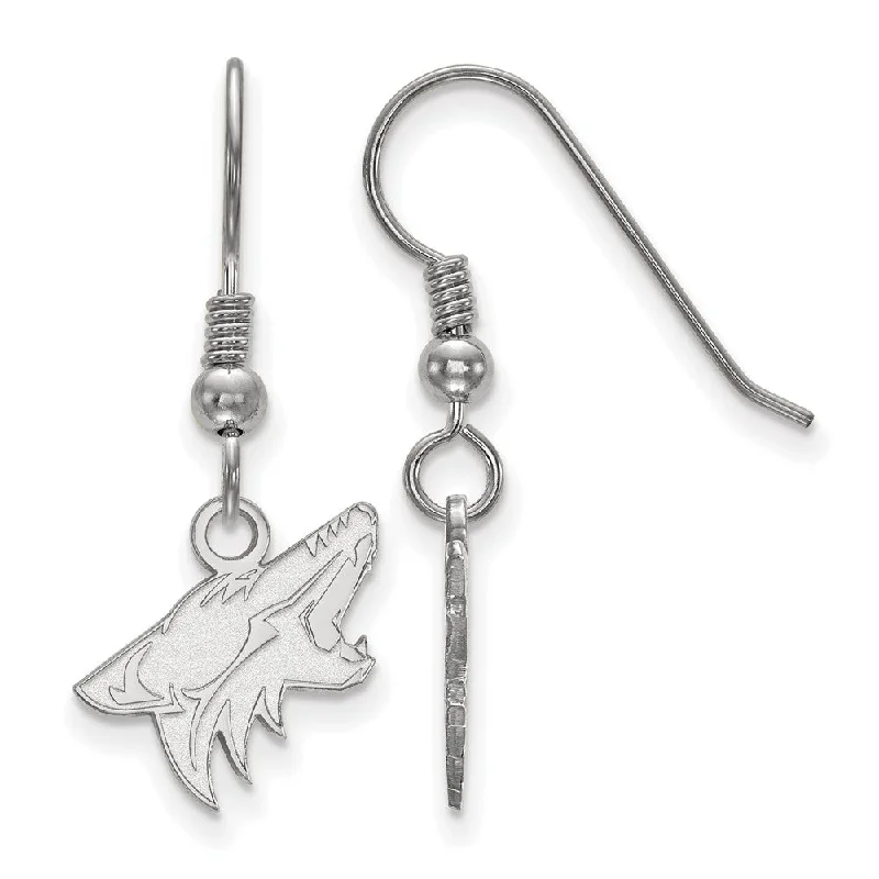 trendy earrings for women -Sterling Silver NHL Arizona Coyotes Small Dangle Earrings