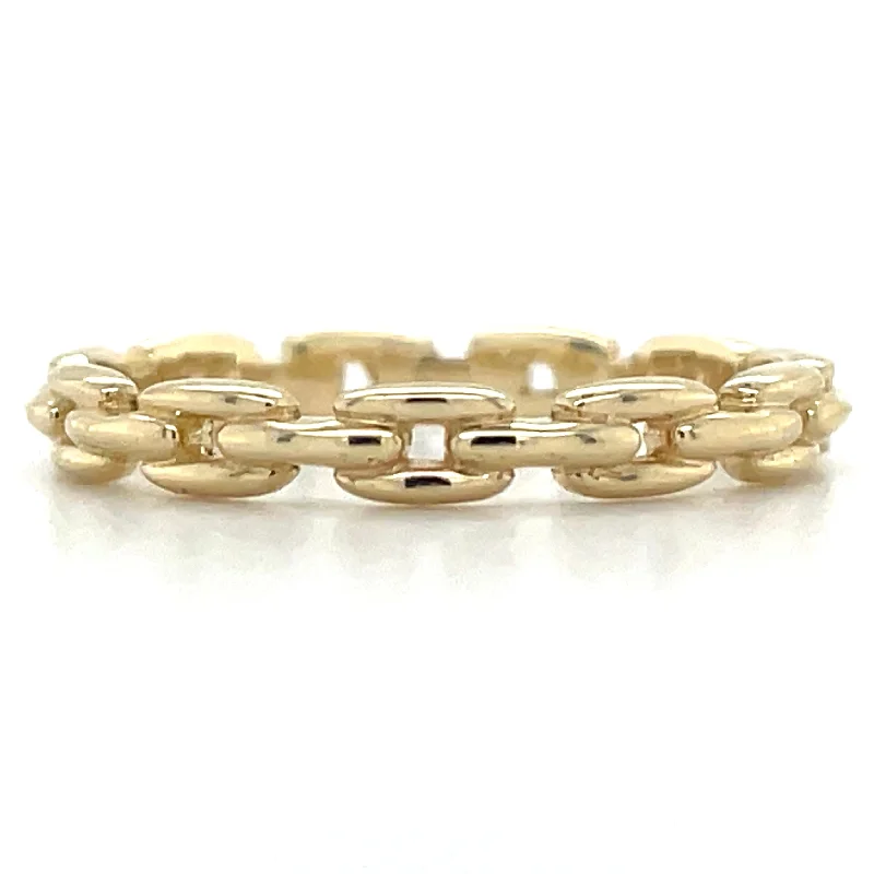 romantic engagement rings -9ct Yellow Gold Link Ring