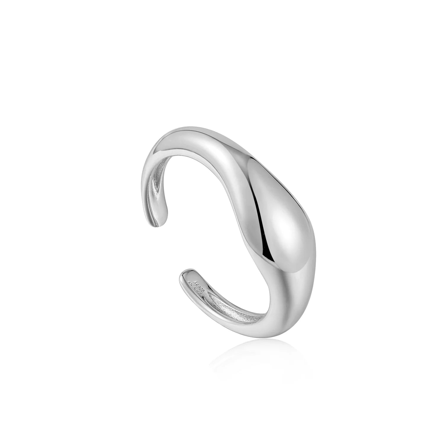 luxury wedding rings for women -Ania Haie Silver Wave Adjustable Ring