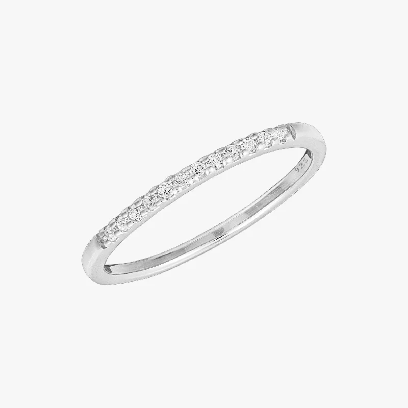 gold rings for women -Eternity CZ Ring Silver