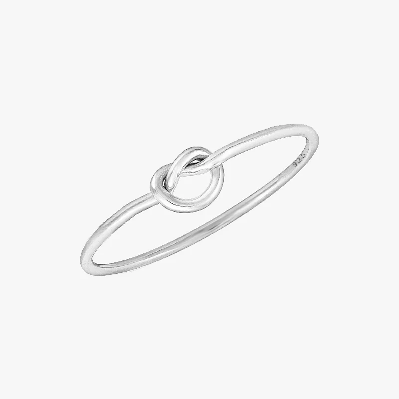 bold rings for women -Love Knot Ring Silver