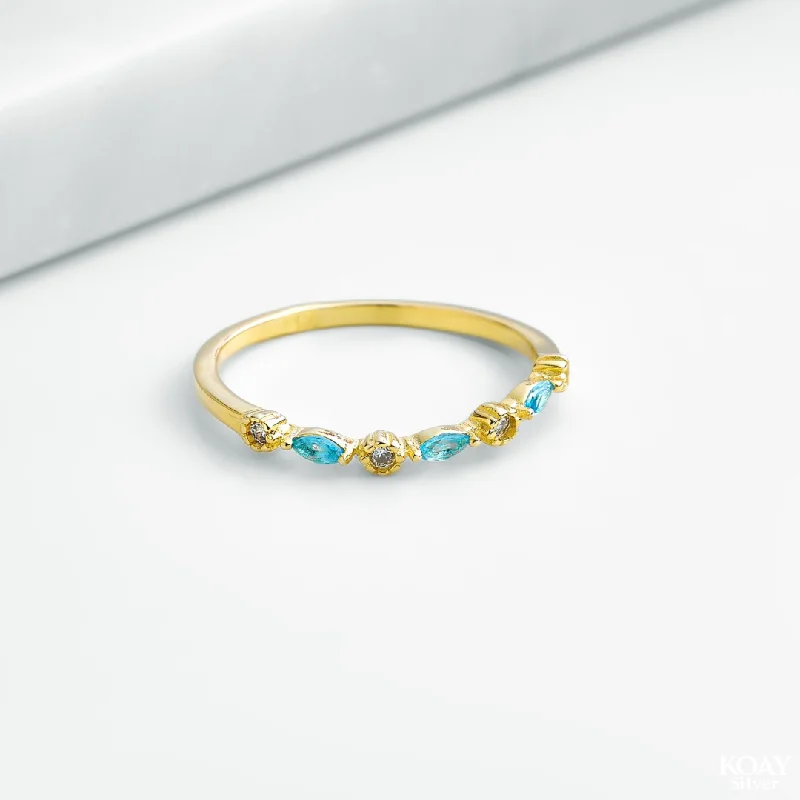 luxury diamond wedding rings -Zircon (093-Aqua) Ring