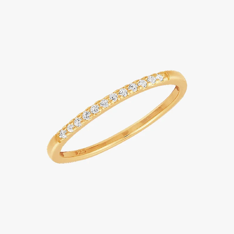 gemstone engagement rings for women -Eternity CZ Ring Gold