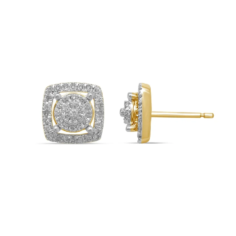 bohemian earrings for women -9ct Yellow Gold 0.33ct Diamond Stud Earrings