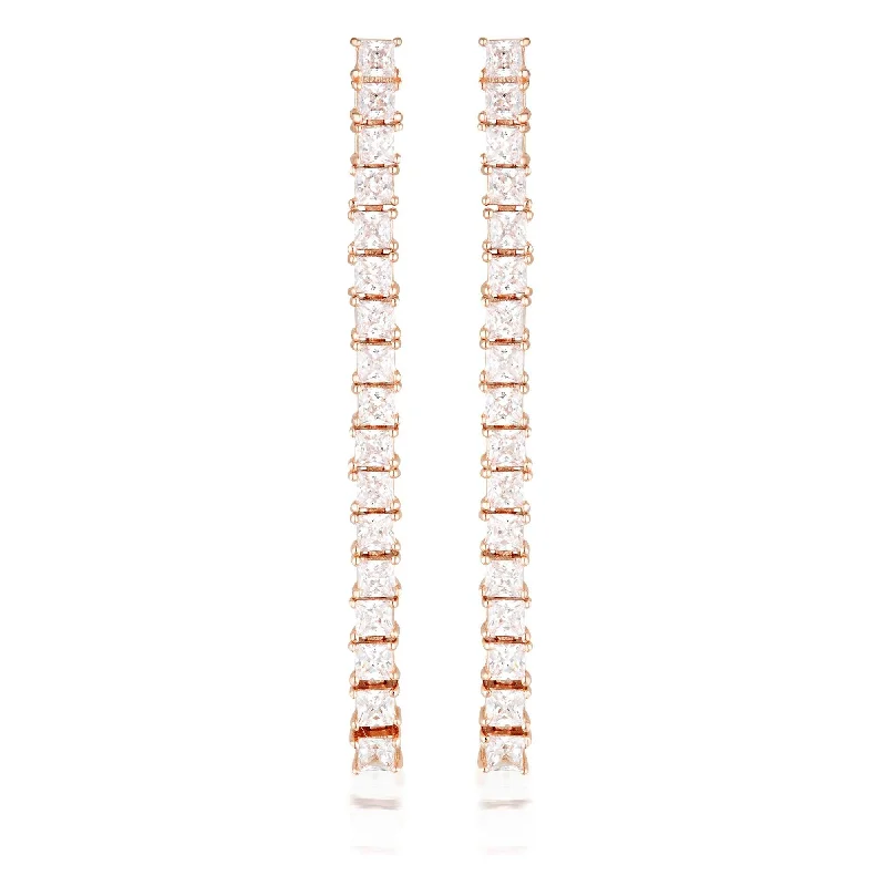 minimal earrings for women -GEORGINI ICONIC BRIDAL VERA EARRINGS ROSE GOLD