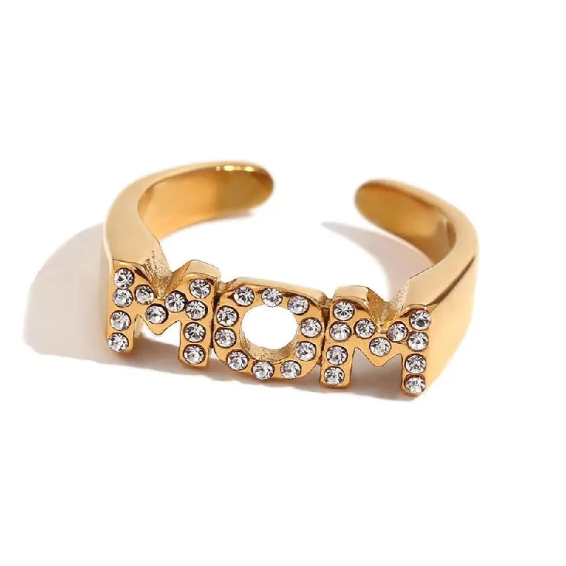 luxury sapphire rings -Stylish MOM Celebration Ring – Gold & Silver with Shimmering Accents