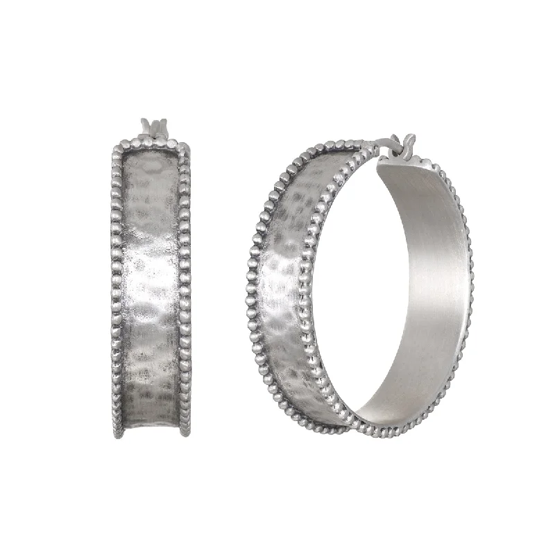 radiant earrings for women -Bold Spirit Silver Hoop Earrings