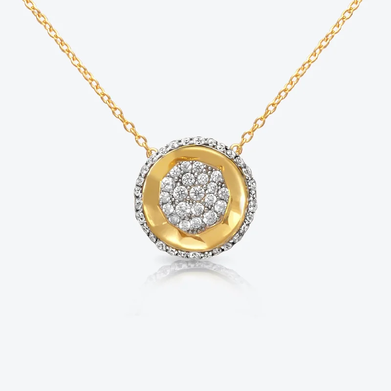 timeless gold necklaces for women -A. Sun Halo 18K Gold Necklace w. Full Lab-Grown Diamond Pavé