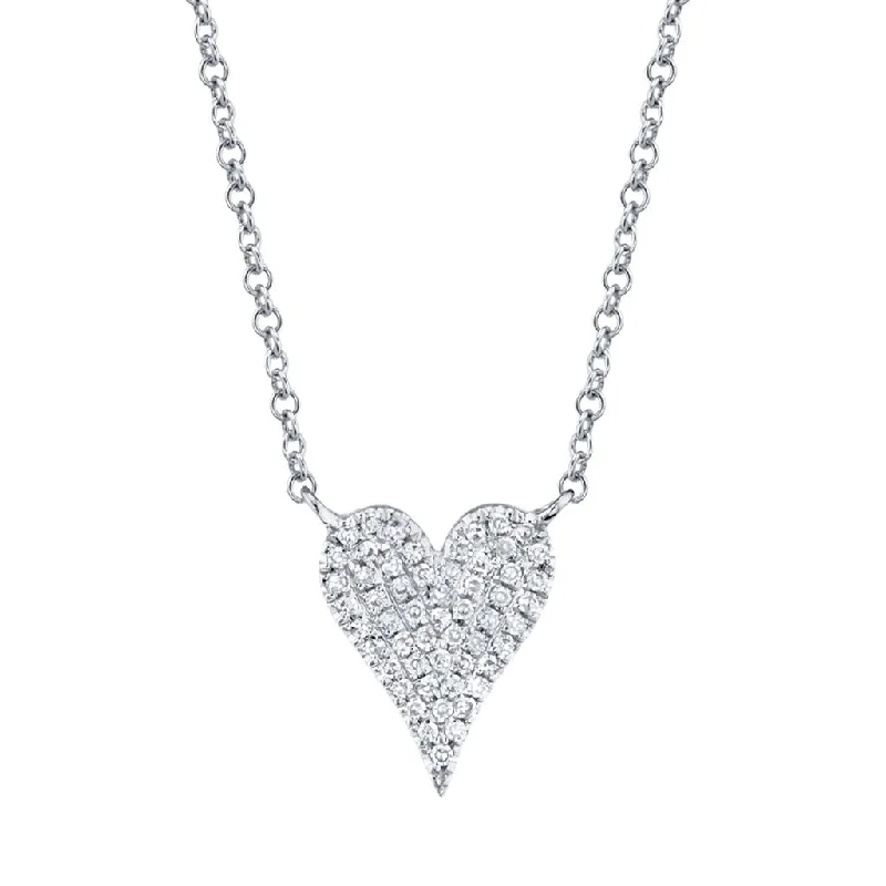 handmade gold necklaces for women -Shy Creation Diamond Pave Heart Pendant Necklace