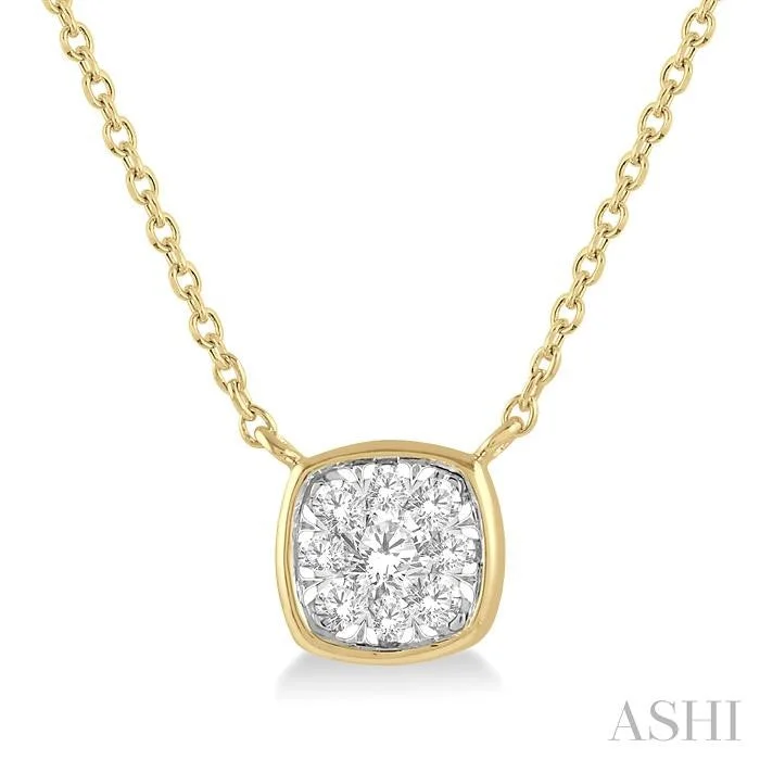 trendy pendant necklaces for women -CUSHION SHAPE LOVEBRIGHT ESSENTIAL DIAMOND PENDANT