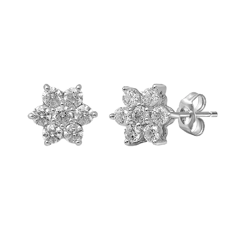 bridal earrings for women -9ct White Gold 0.25ct Diamond Star Stud Earrings