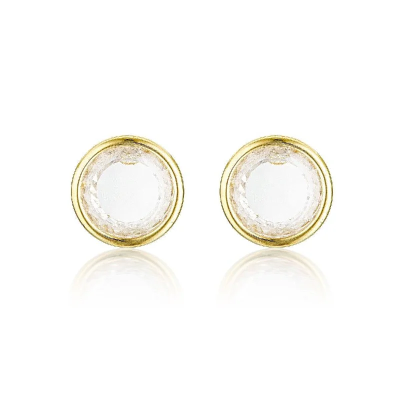 elegant earrings for women -GEORGINI NOEL NIGHTS SLICED STONE EARRINGS GOLD