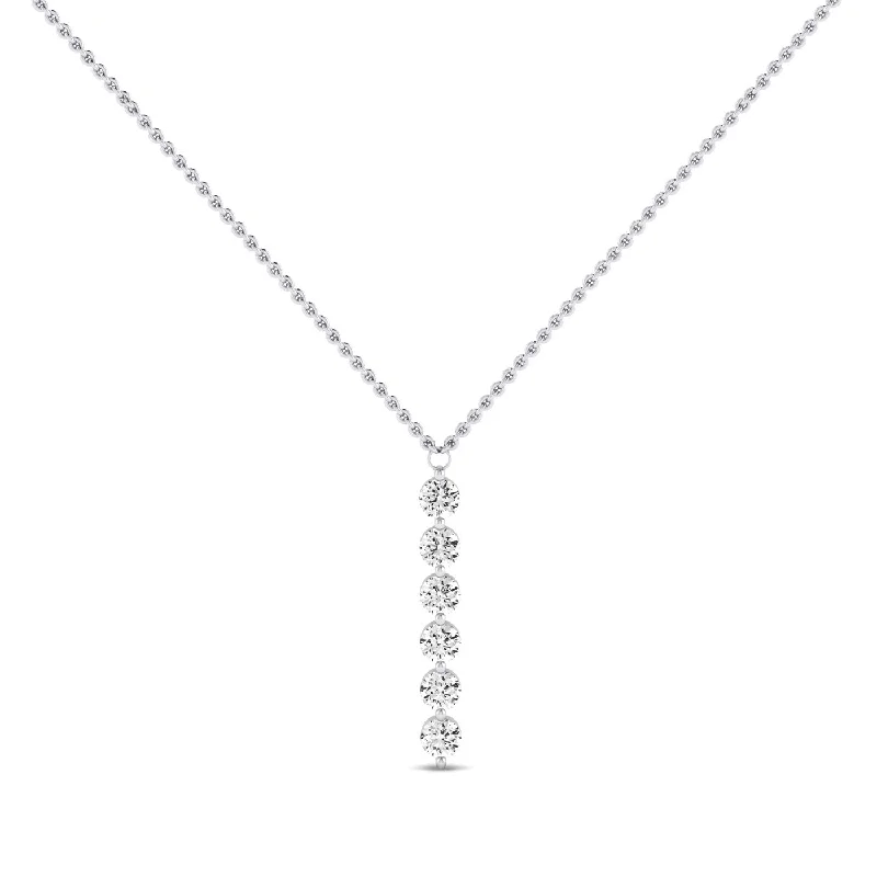 engraved gold necklaces for women -Stella Round Diamond Necklace