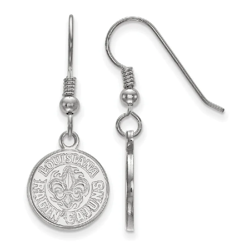 bridal earrings for women -Sterling Silver U of Louisiana at Lafayette Small Dangle Earrings