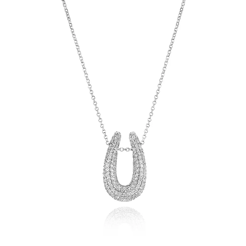 wedding necklaces for women -Goccia Parvus Silver Necklace w. Zirconia