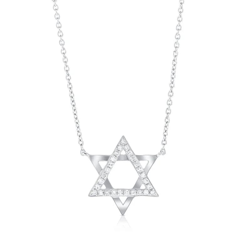 timeless gold necklaces for women -14K Gold & Diamond Star of David Necklace