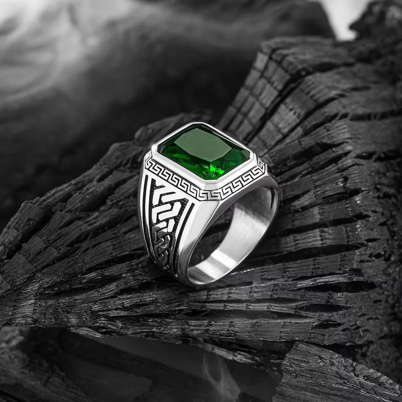 birthstone rings for women -Ancient Greek Mythology - Green Turkish Ring