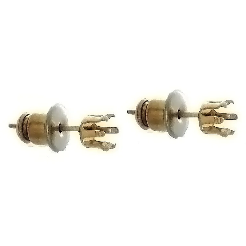 contemporary earrings for women -Gold Filled Earrings Snap Set 6 Prong Setting Holds 4mm Round