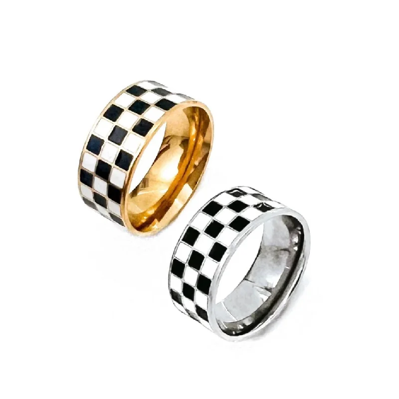 bohemian engagement rings -Rellery Checkerboard Ring || Choose Color