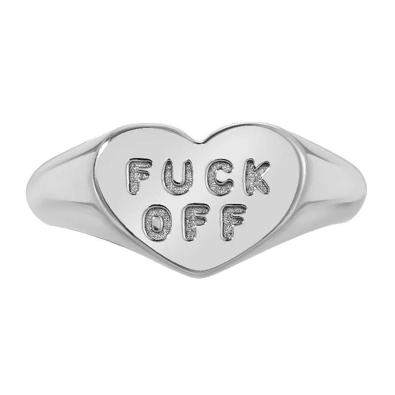 halo rings for women -Fuck Off Ring - Sterling Silver