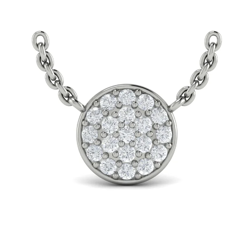 charm necklaces for women -Diamond Disc Pendant Necklace