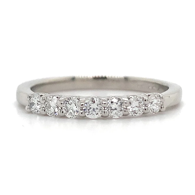 custom wedding bands for women -Platinum 0.35ct Laboratory Grown 7 Stone Diamond Eternity Ring