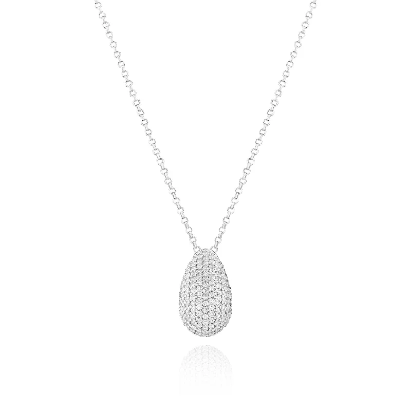 timeless necklaces for women -Goccia Altro Silver Necklace w. Zirconia