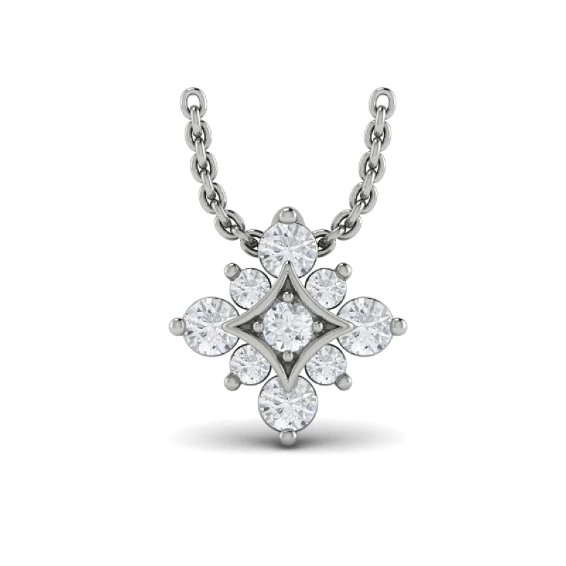 modern necklaces for women -Floating Diamond Star Pendant Necklace