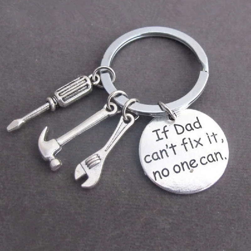 statement rings for women -NEW Silver Keyring Hand Tools Keychain Gift For Dad