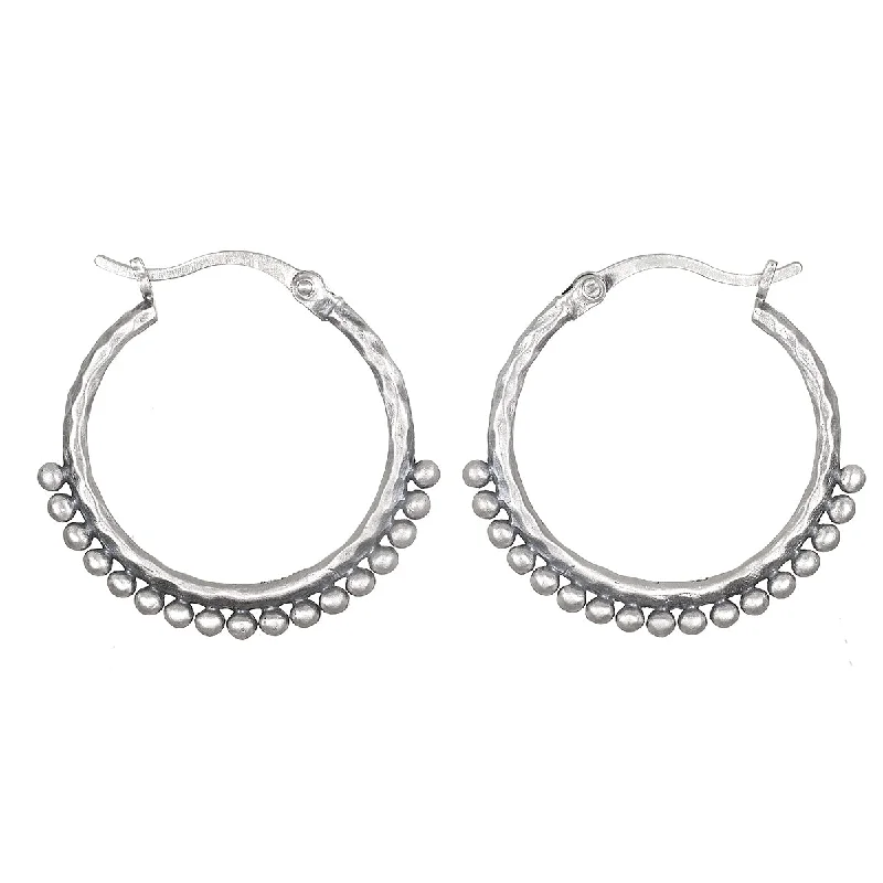 elegant earrings for women -Embrace Simplicity Silver Hoop Earrings