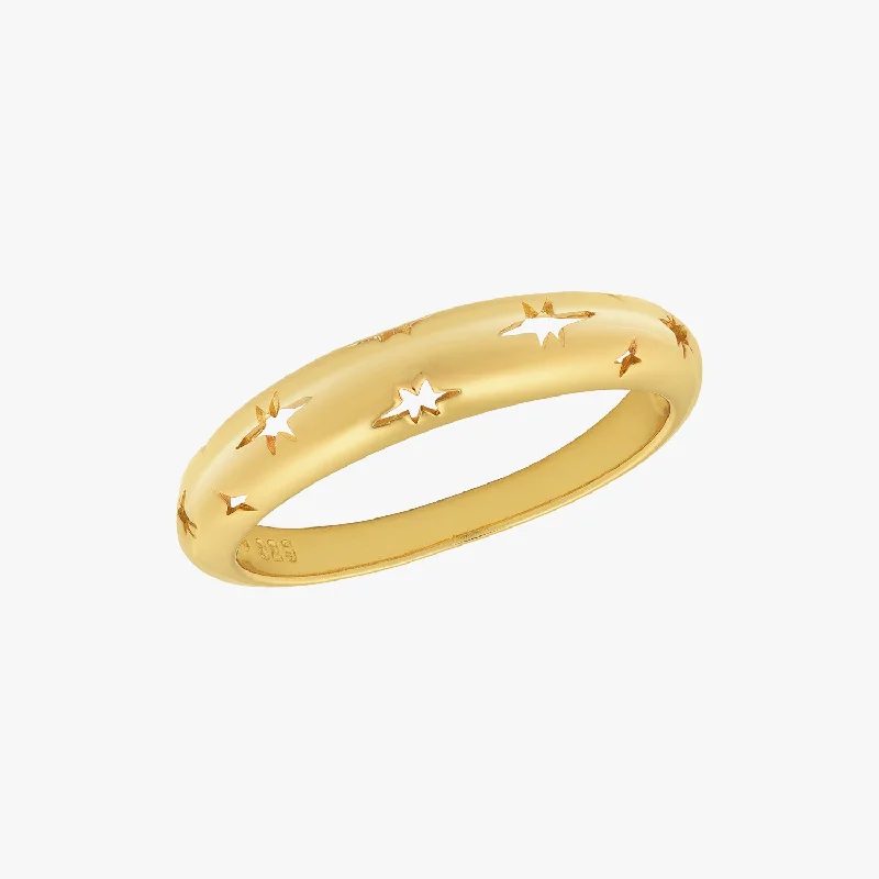 gemstone promise rings -Starburst Dome Ring Gold