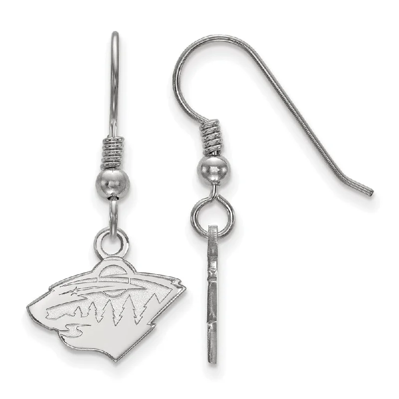 vintage-style earrings for women -Sterling Silver NHL Minnesota Wild XS Dangle Earrings