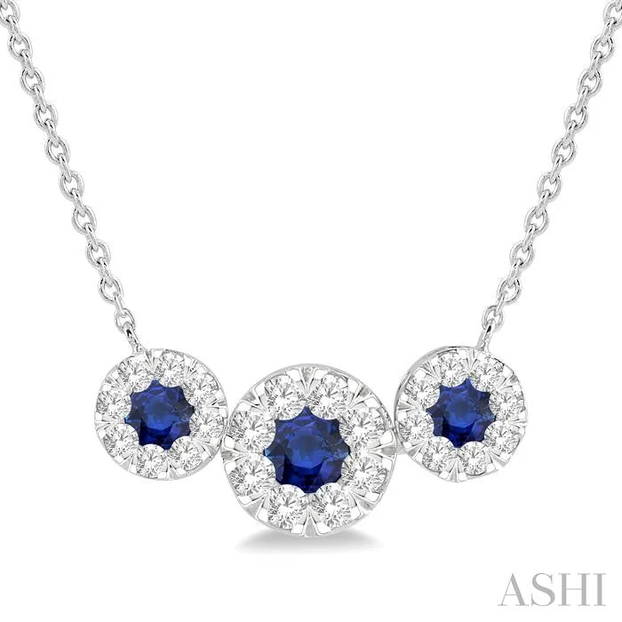 elegant necklaces for women -ROUND SHAPE PAST PRESENT & FUTURE LOVEBRIGHT GEMSTONE & DIAMOND NECKLACE