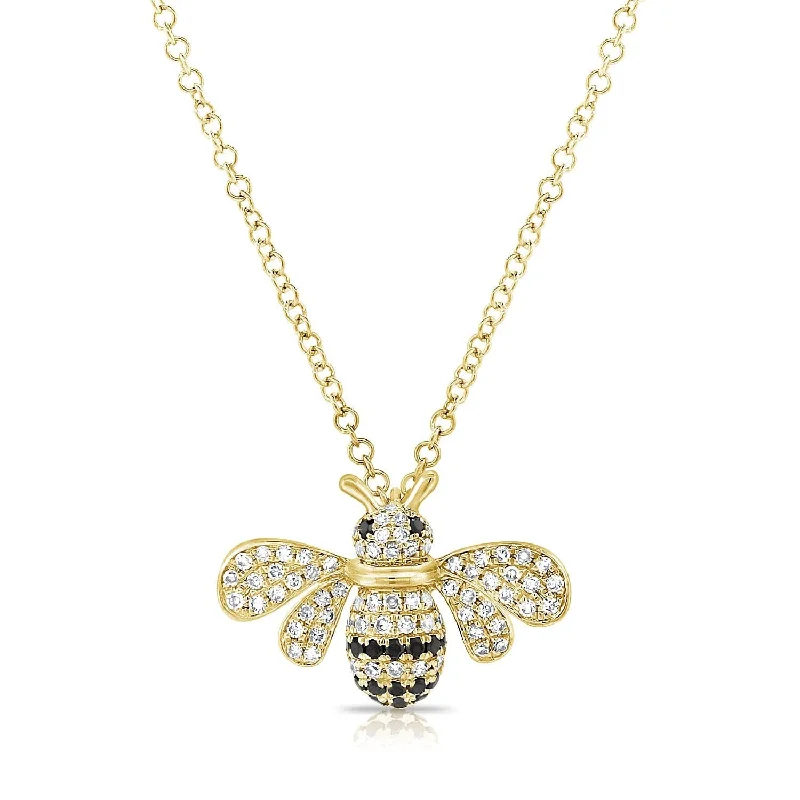 luxury necklaces for women -14k Gold & Diamond Bumble Bee Necklace