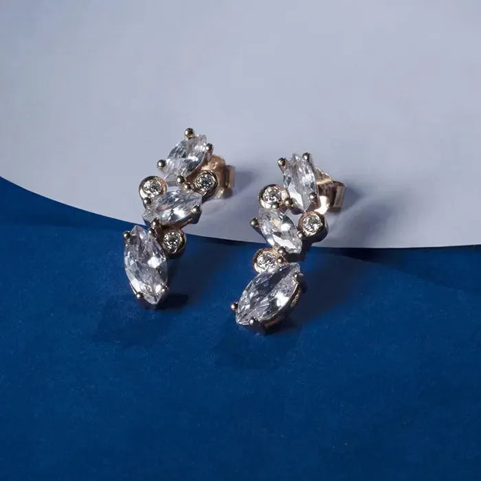 chic crystal earrings for women -Petal Sparkle Earrings