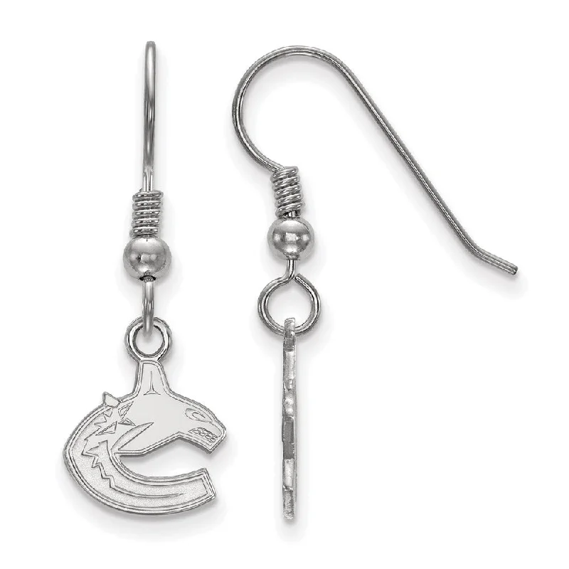 chandelier earrings for women -Sterling Silver NHL Vancouver Canucks XS Dangle Earrings