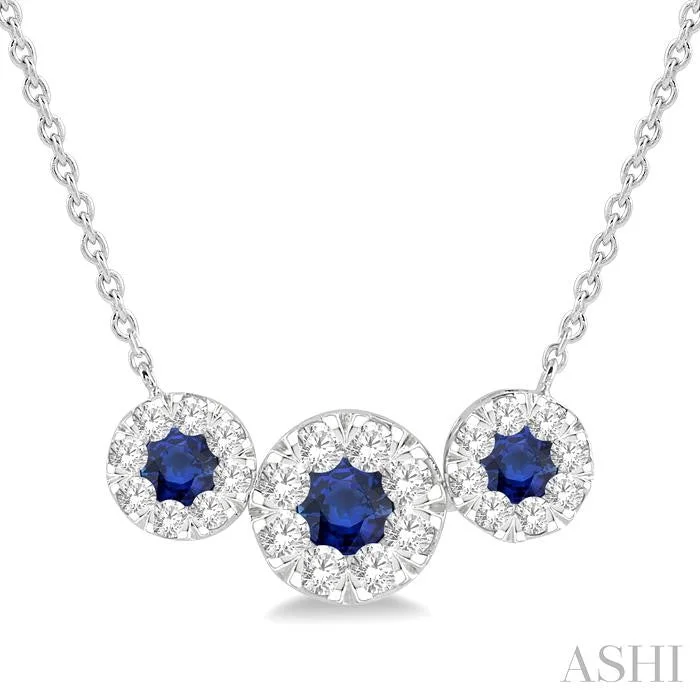 trendy necklaces for women -ROUND SHAPE PAST PRESENT & FUTURE LOVEBRIGHT GEMSTONE & DIAMOND NECKLACE