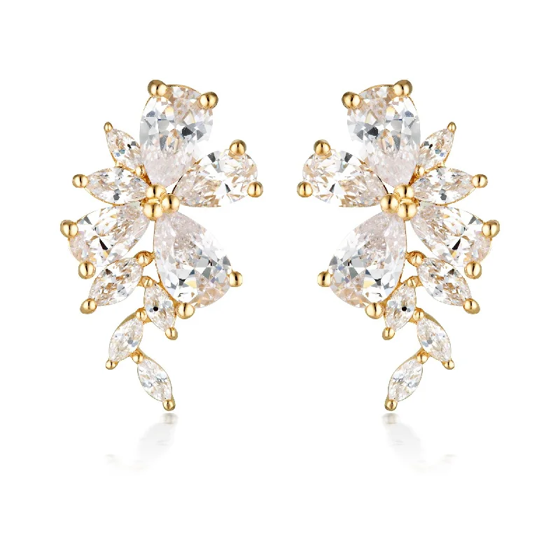 stackable earrings for women -GEORGINI ICONIC BRIDAL HYACINTH EARRINGS GOLD