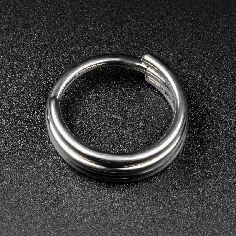 vintage rings for women -Triple Welded Titanium Hinged Segment Ring