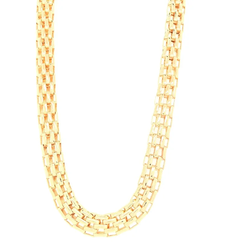 geometric necklaces for women -Estate 18K Yellow Gold Woven Necklace