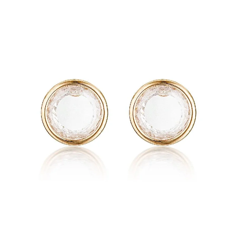 charm earrings for women -GEORGINI NOEL NIGHTS SLICED STONE EARRINGS ROSE GOLD