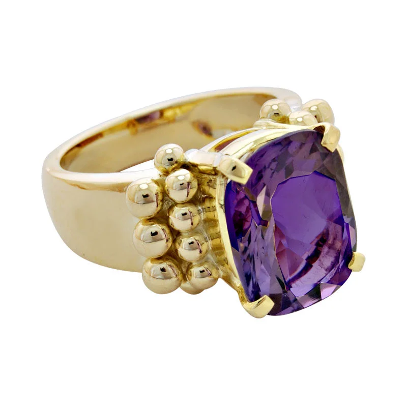 art deco rings for women -Ring-Amethyst