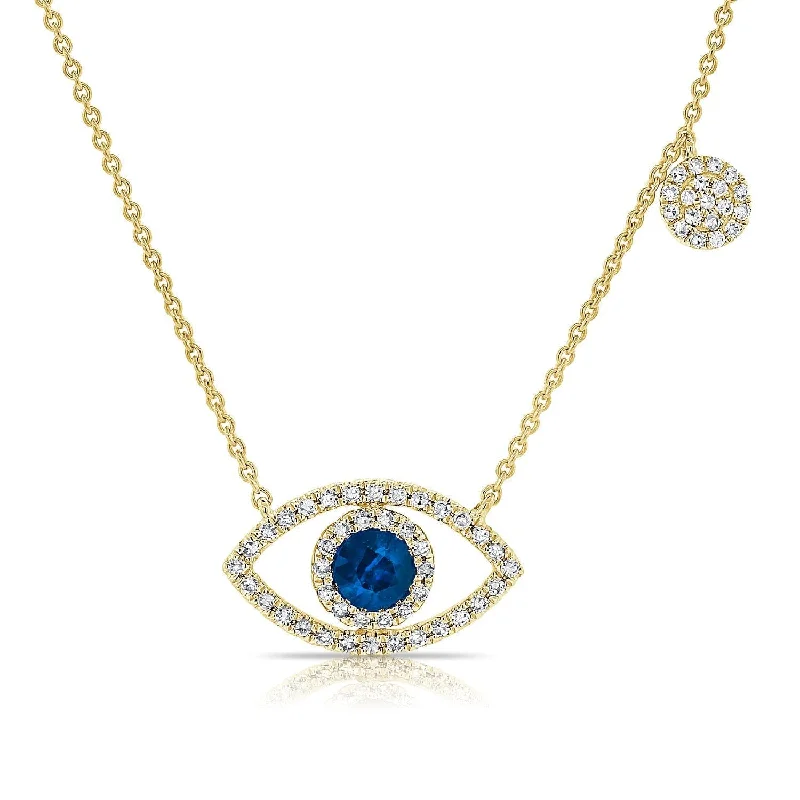 handmade necklaces for women -14k Gold & Diamond Evil Eye Necklace