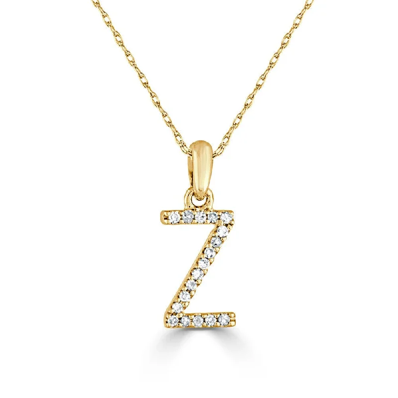 fashion necklaces for women -14k Gold & Diamond Initial Necklace- Z